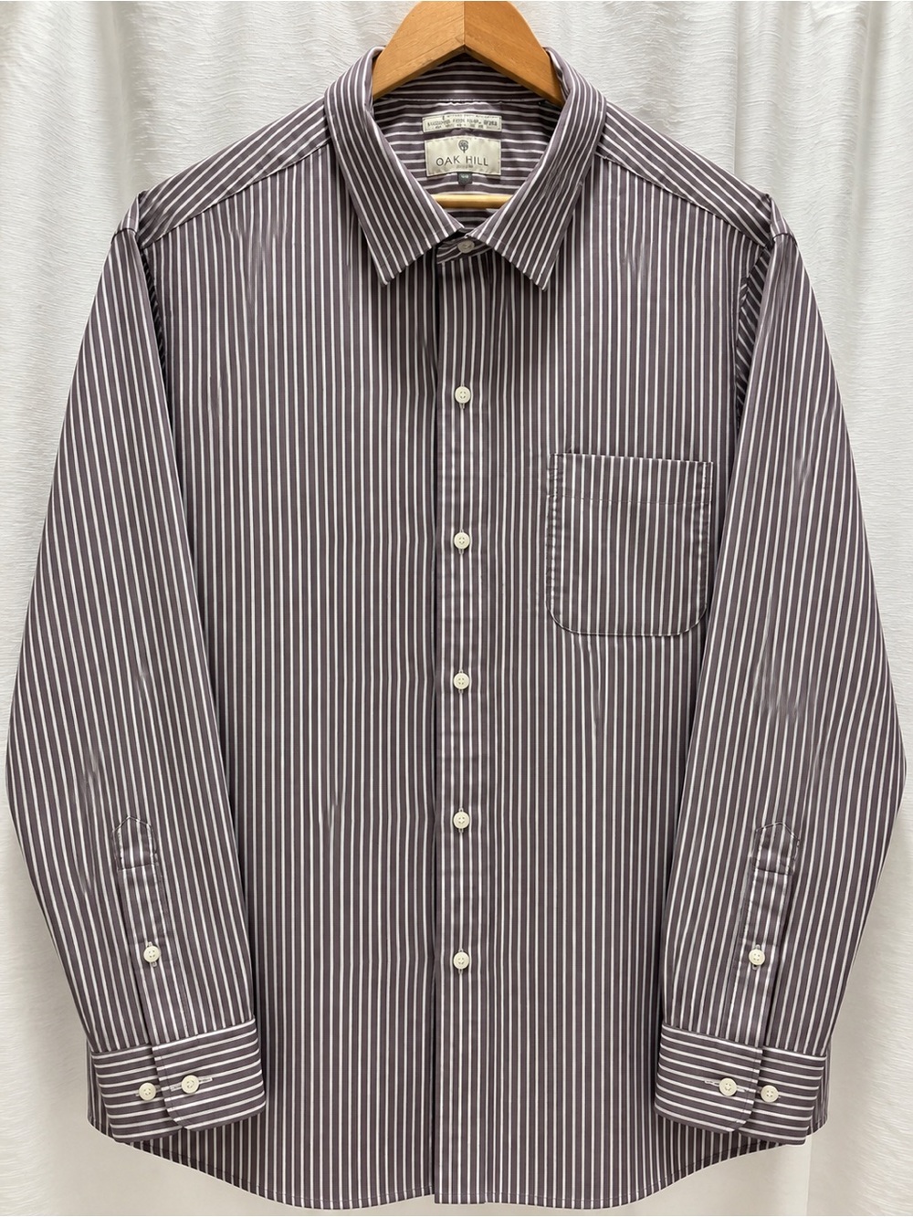 Oak Hill 2XL Men's Brown Stripe Button-Down Shirt